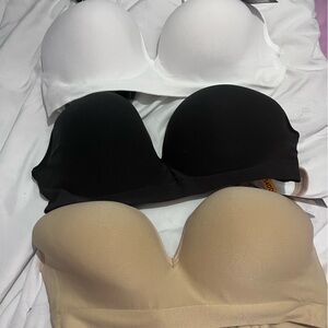 Seamless T-Shirt Bra - set of 3 Nude, Black, White